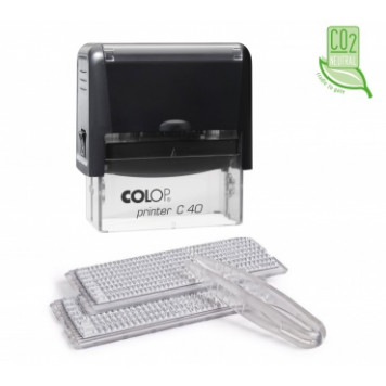 Printer40Set-F Пластмассовый самонаборный штамп с двумя кассами. 6 строк без рамки, 4 строки с рамкой