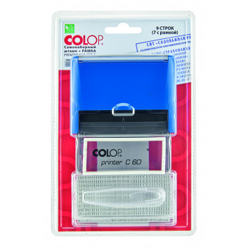 Printer60Set-F Пластмассовый самонаборный штамп с двумя кассами. 9 строк без рамки, 7 строк с рамкой-1